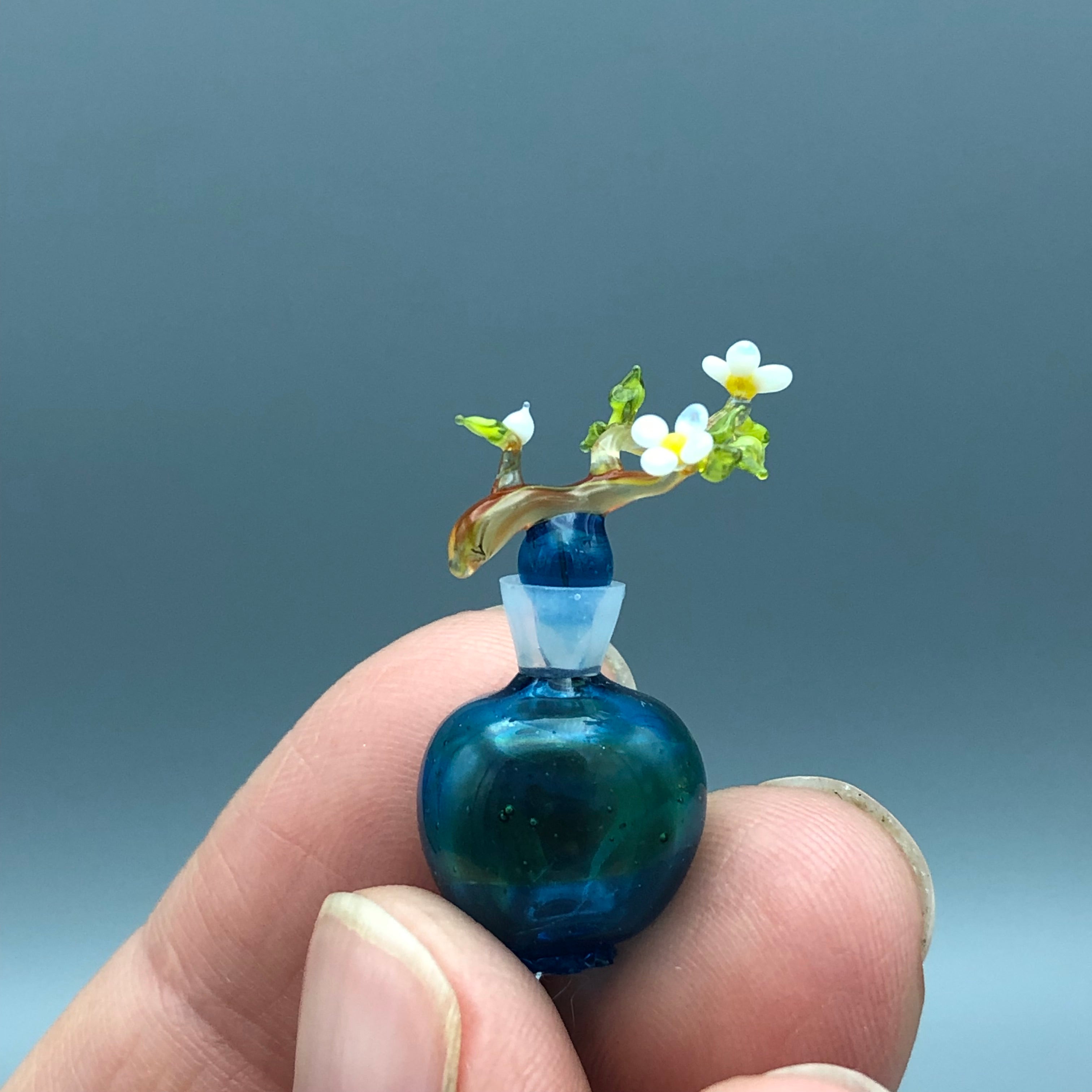 Miniatura de Cristal Jarrón con flores