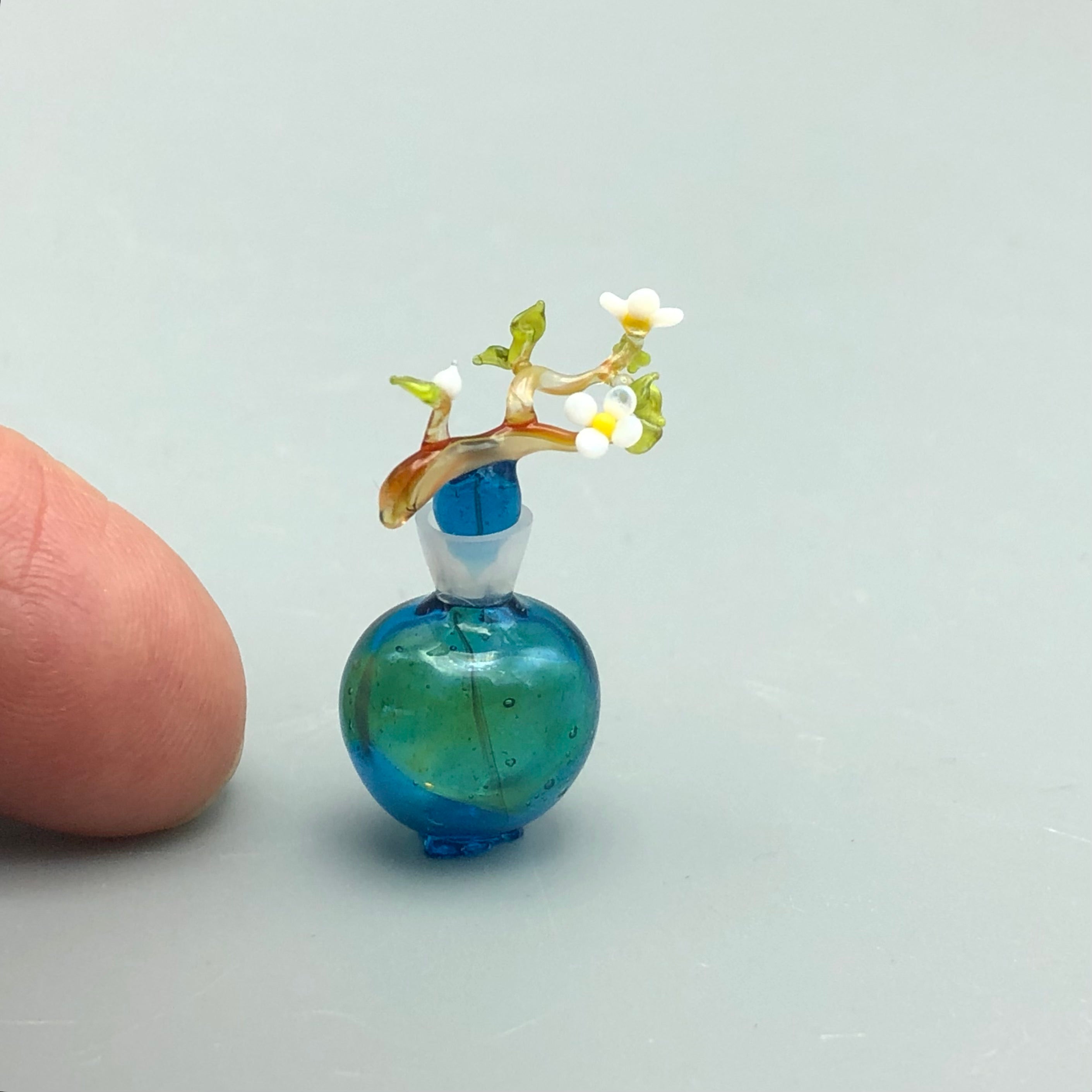Miniatura de Cristal Jarrón con flores