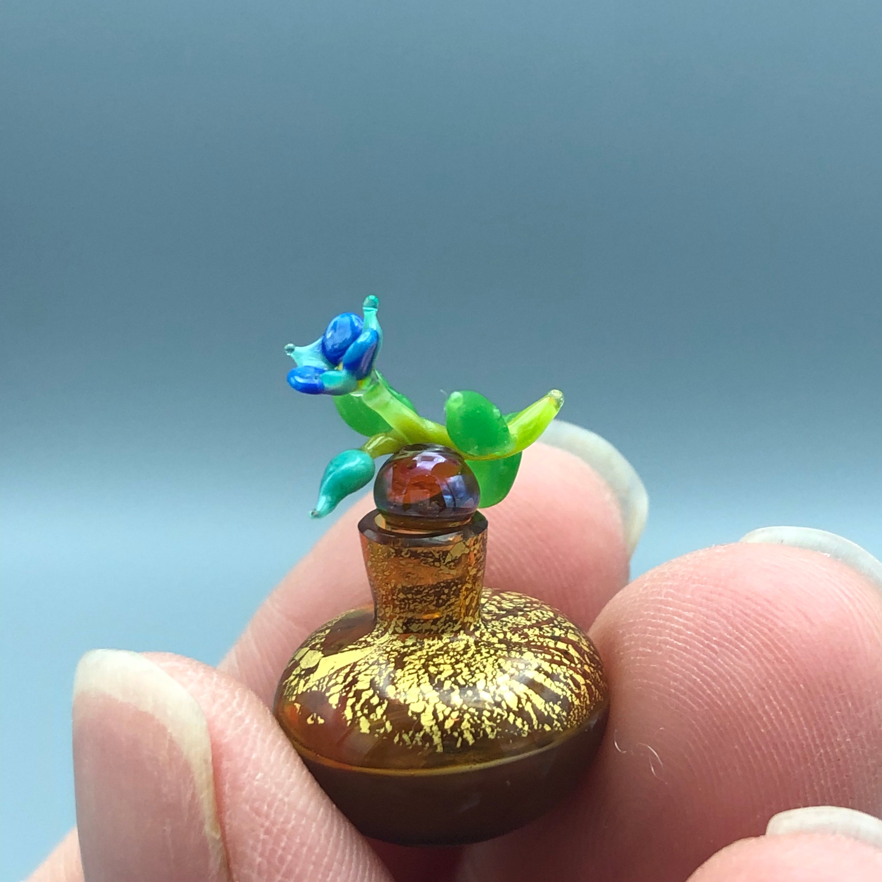 Miniatura de Cristal Jarrón con Flor