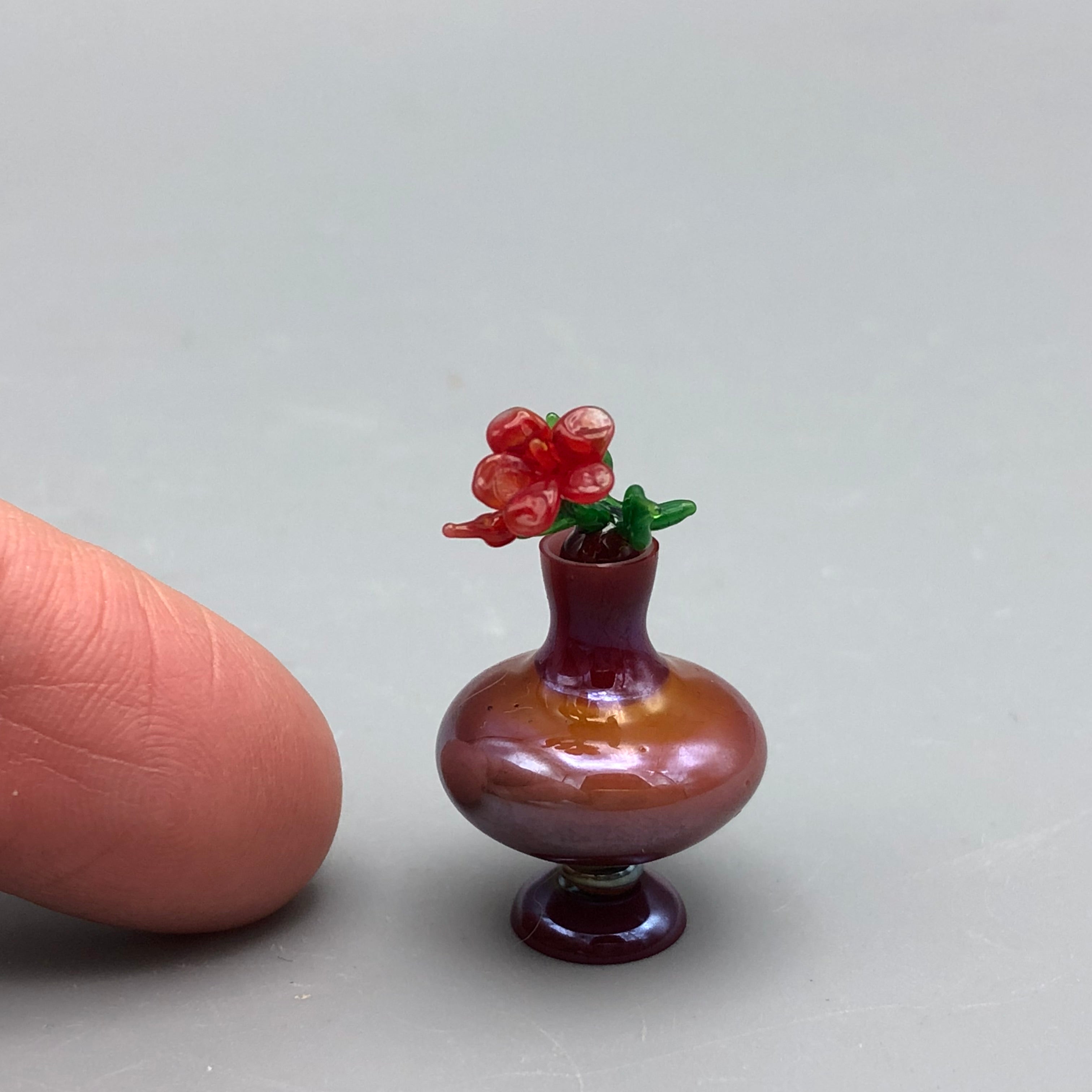 Miniatura de Cristal Jarrón Flor Hibiscus