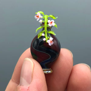 Miniatura de Cristal Jarrón con Flor