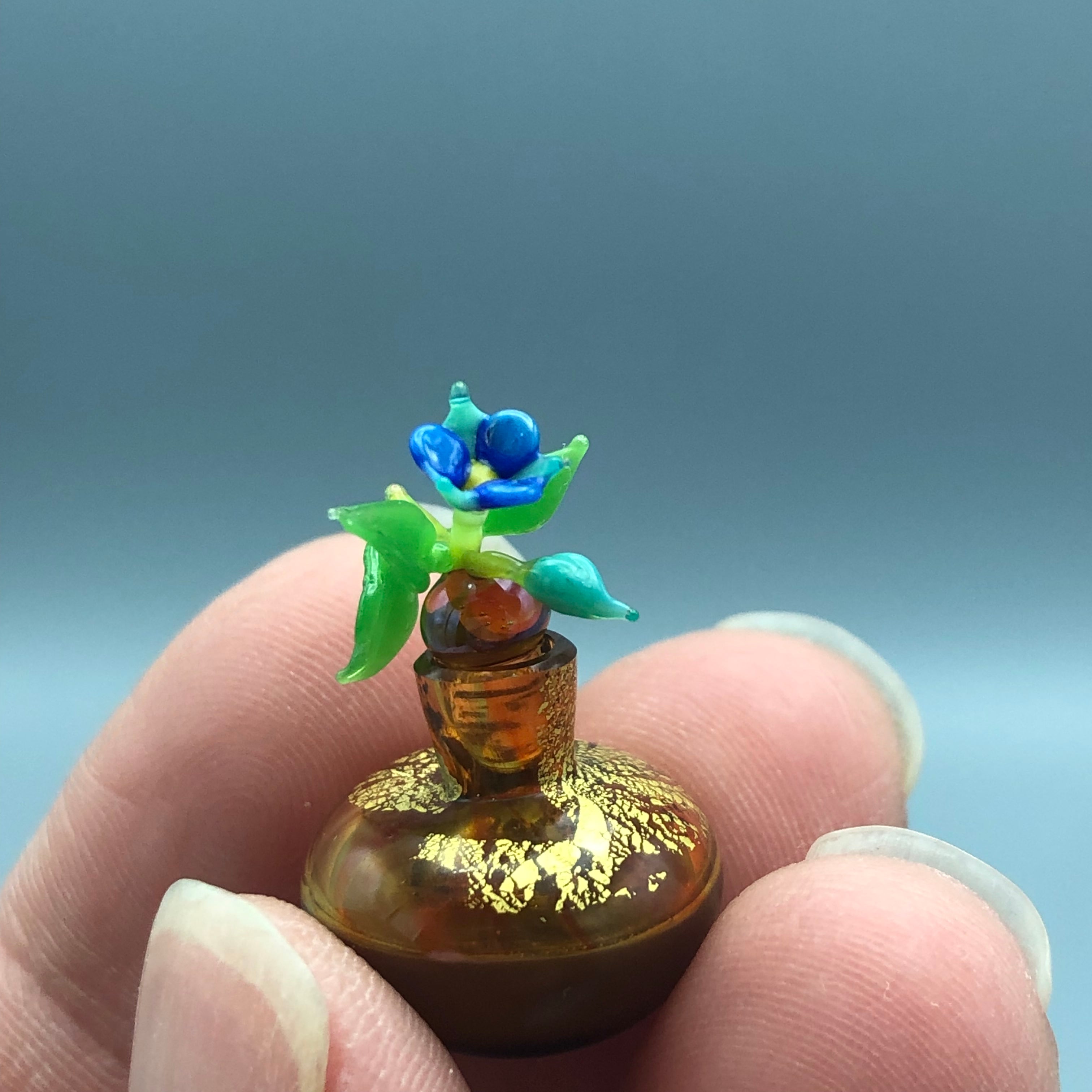 Miniatura de Cristal Jarrón con Flor