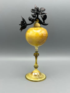 Copa de Cristal Soplado Orquídeas