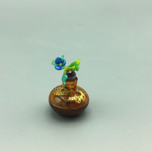 Miniatura de Cristal Jarrón con Flor