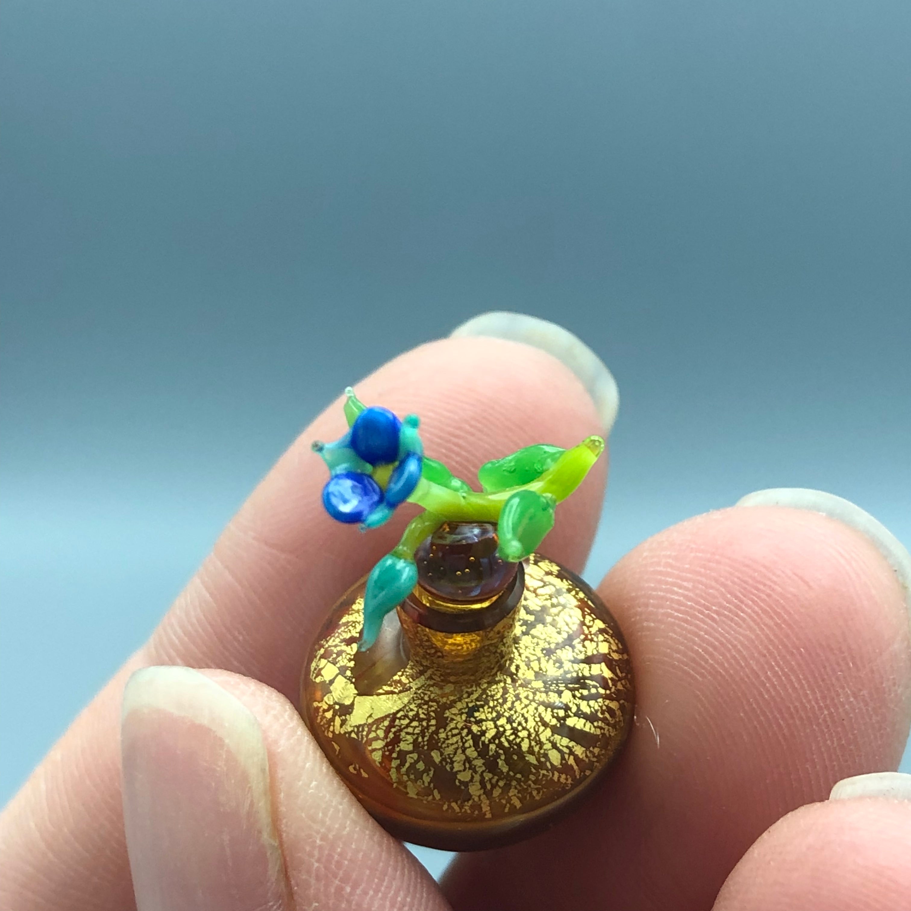 Miniatura de Cristal Jarrón con Flor