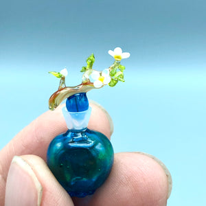 Miniatura de Cristal Jarrón con Flores