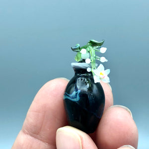 Miniatura de Cristal Jarrón Orquídea