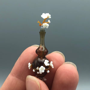 Miniatura de Cristal Jarrón con Flores