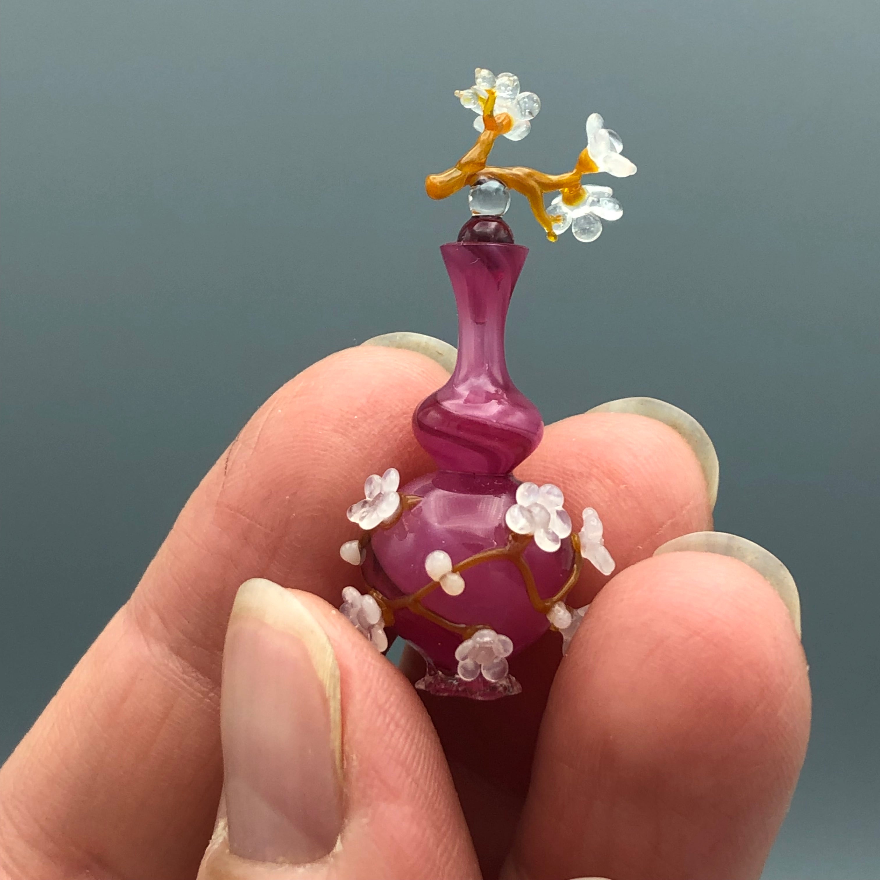 Miniatura de Cristal Jarrón con Flores