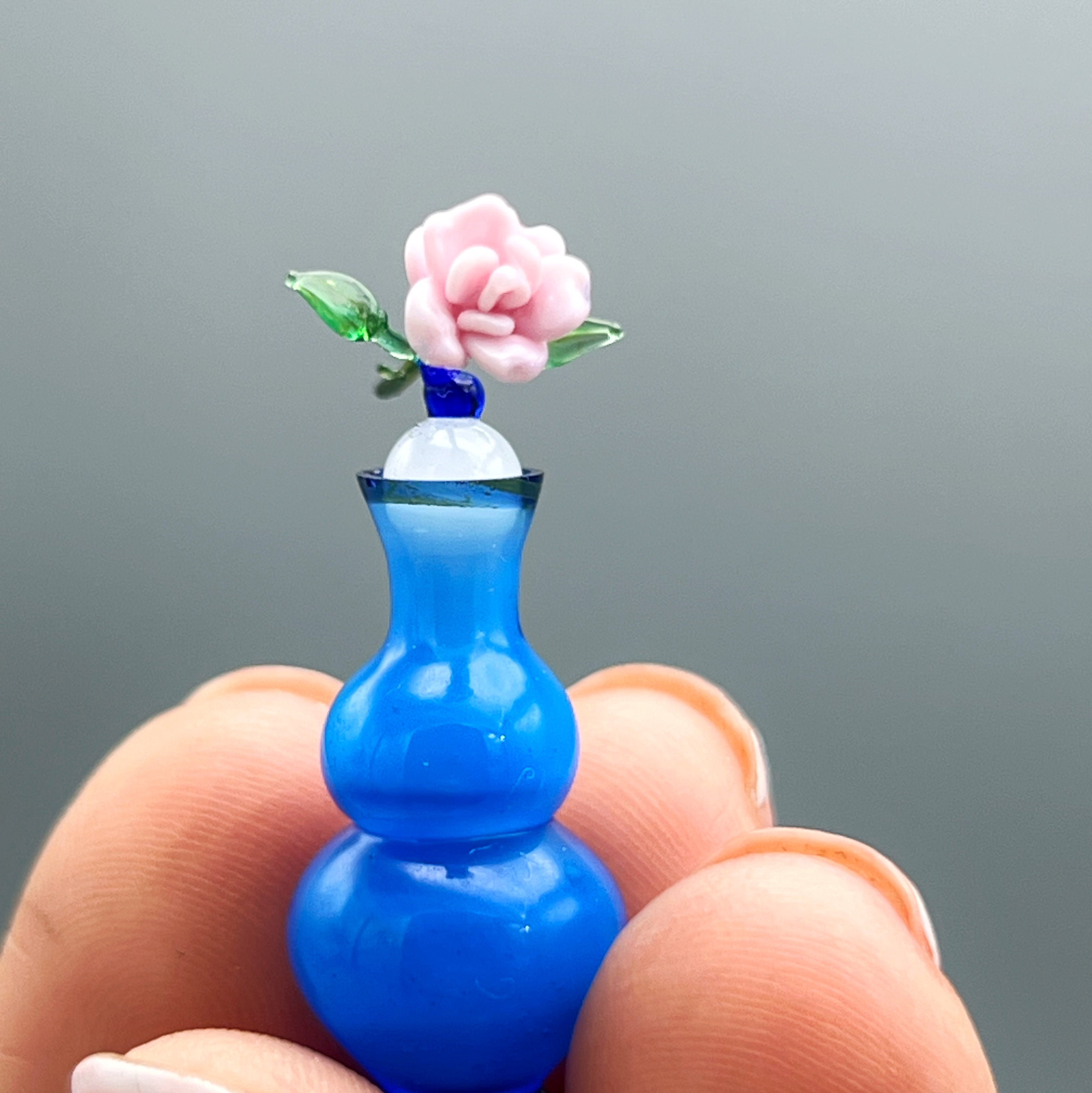 Miniatura de Cristal Jarrón con Rosa