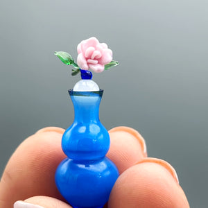 Miniatura de Cristal Jarrón con Rosa