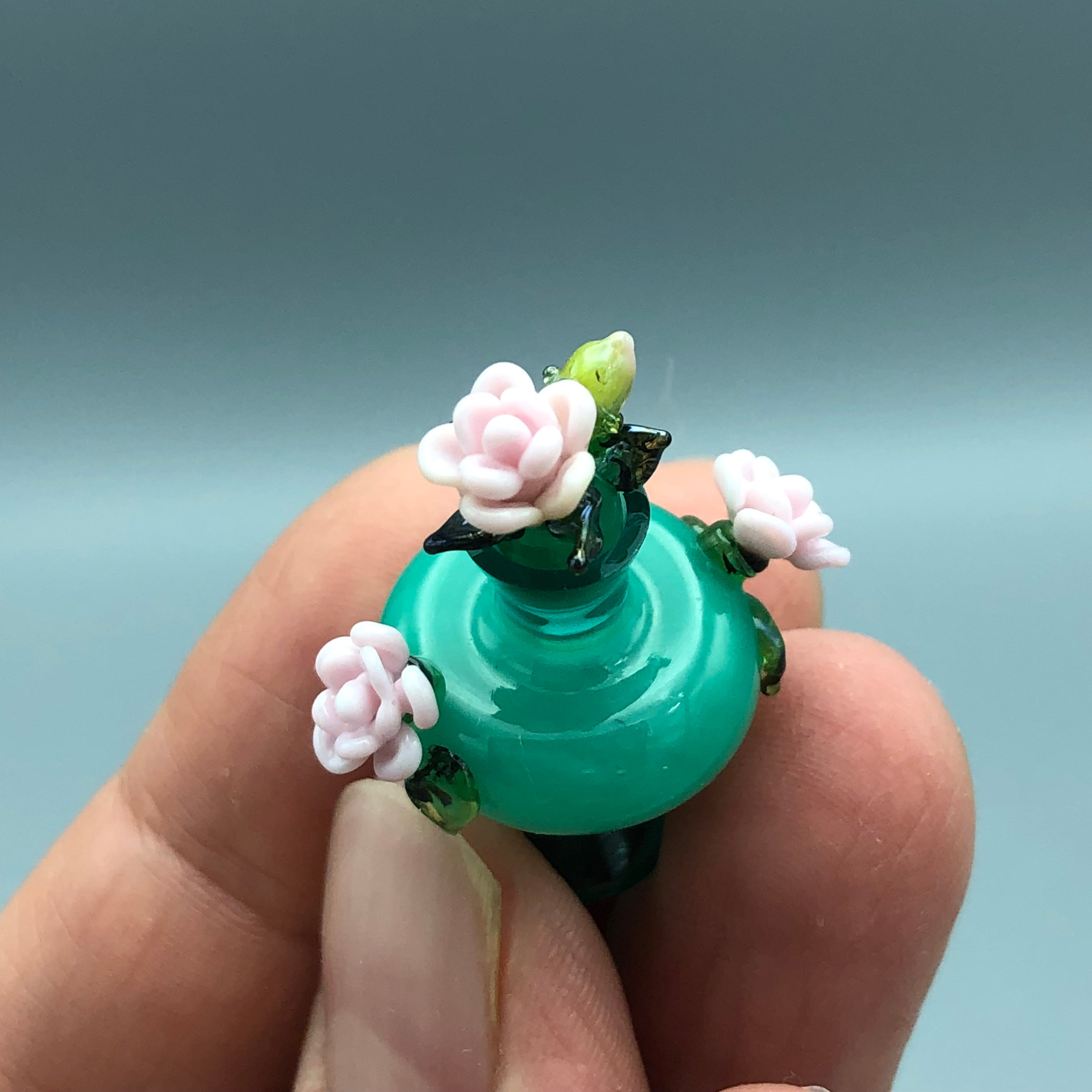 Miniatura de Cristal Jarrón Rosas