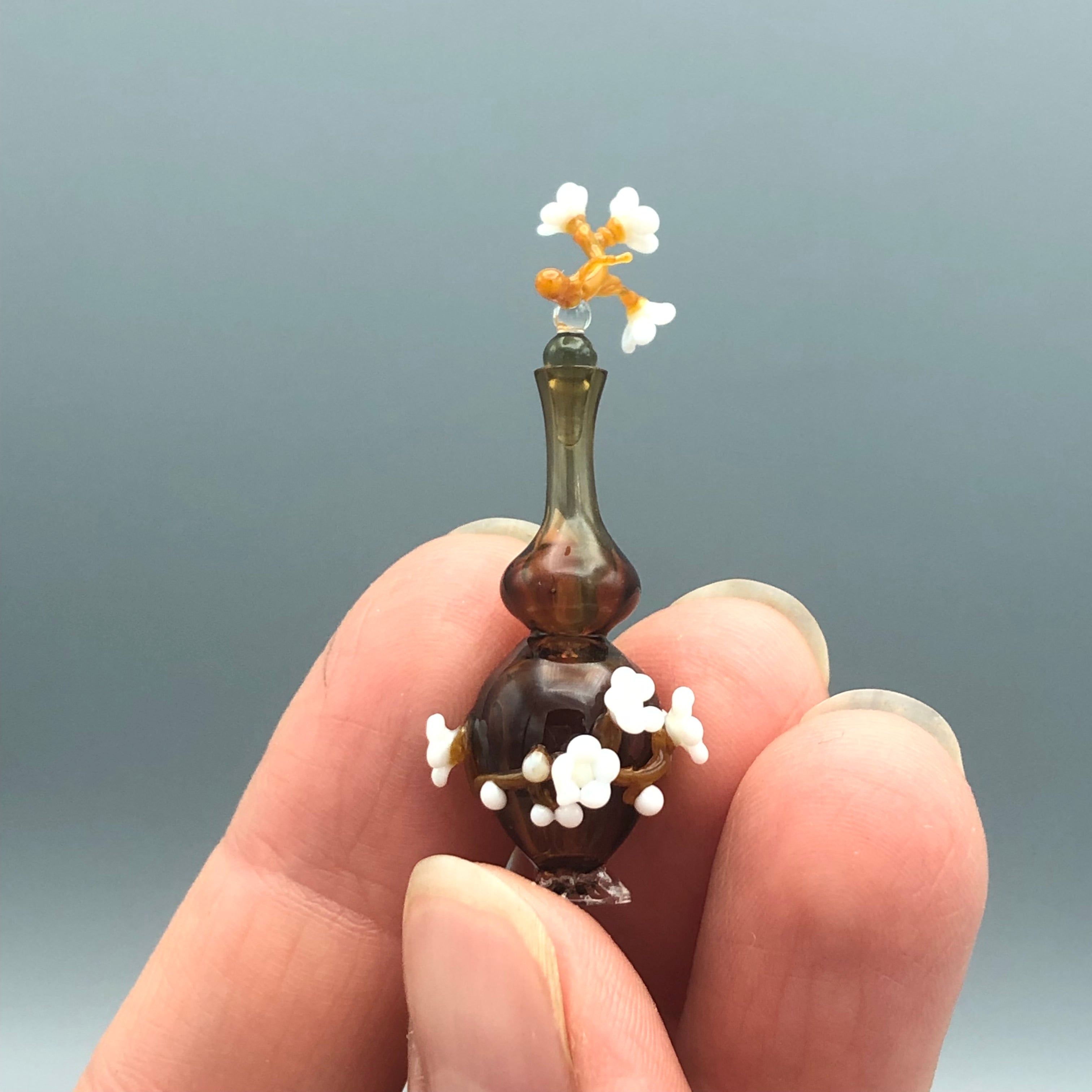 Miniatura de Cristal Jarrón con Flores