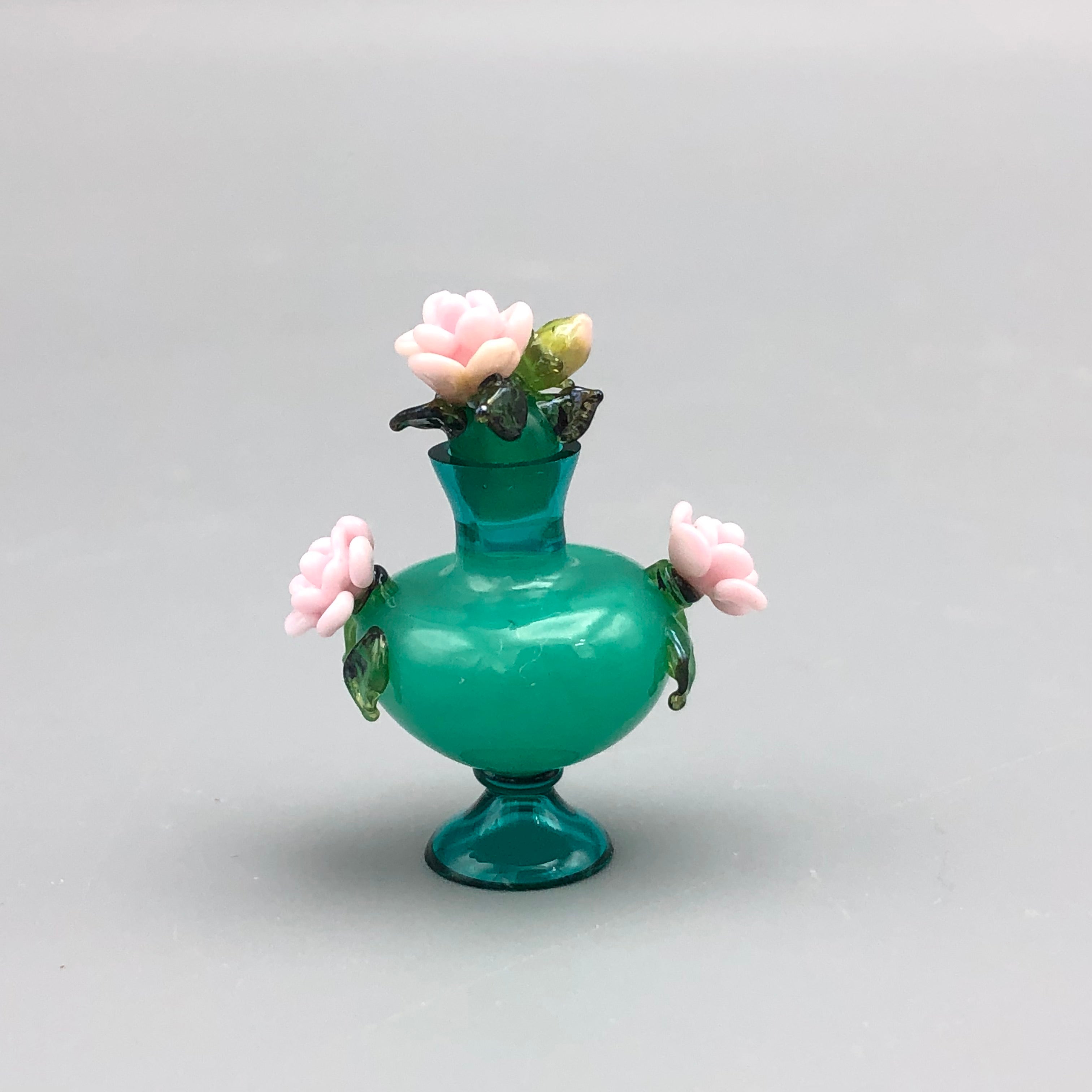 Miniatura de Cristal Jarrón Rosas