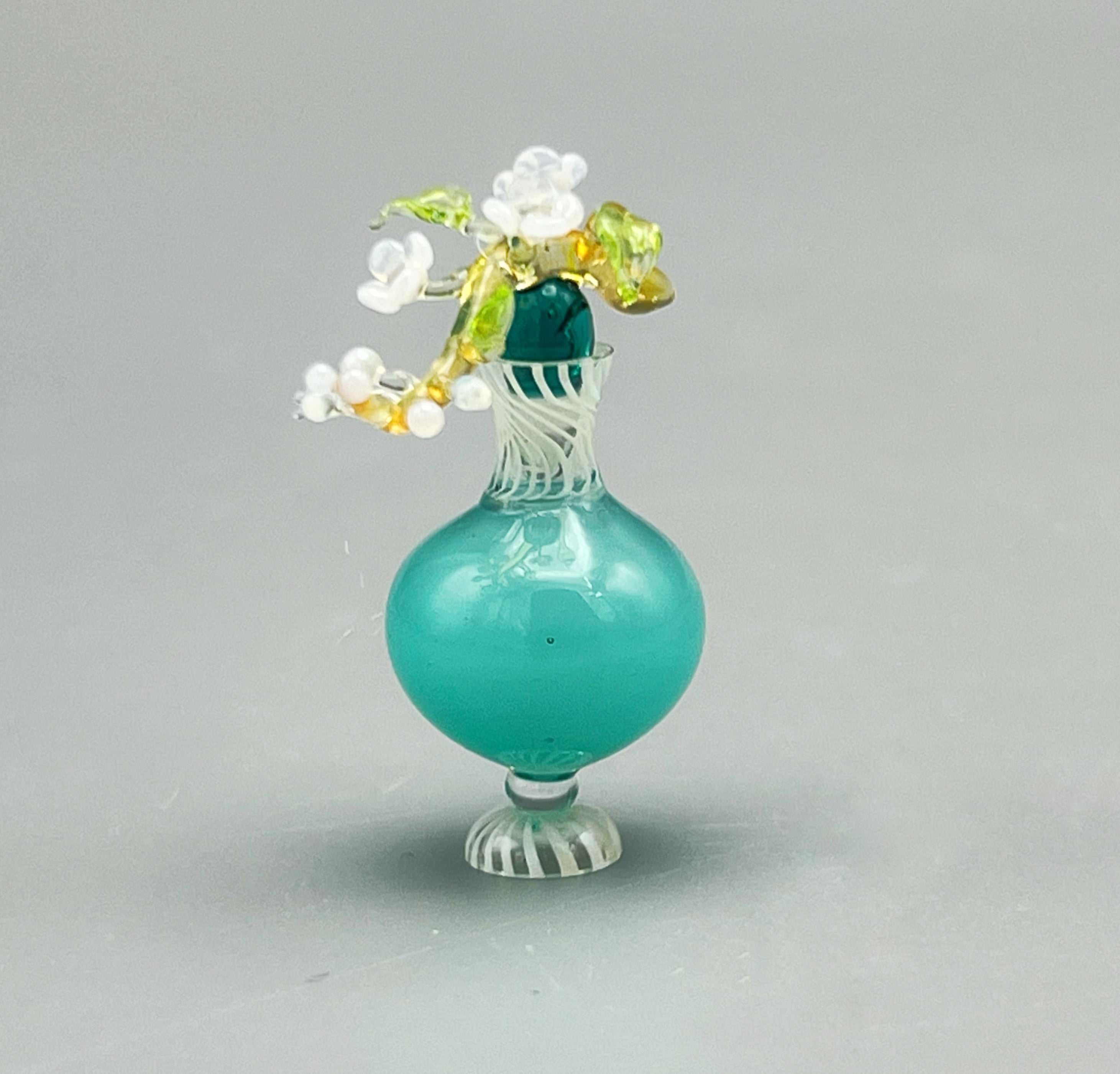 Miniatura de Cristal Jarrón con Flores