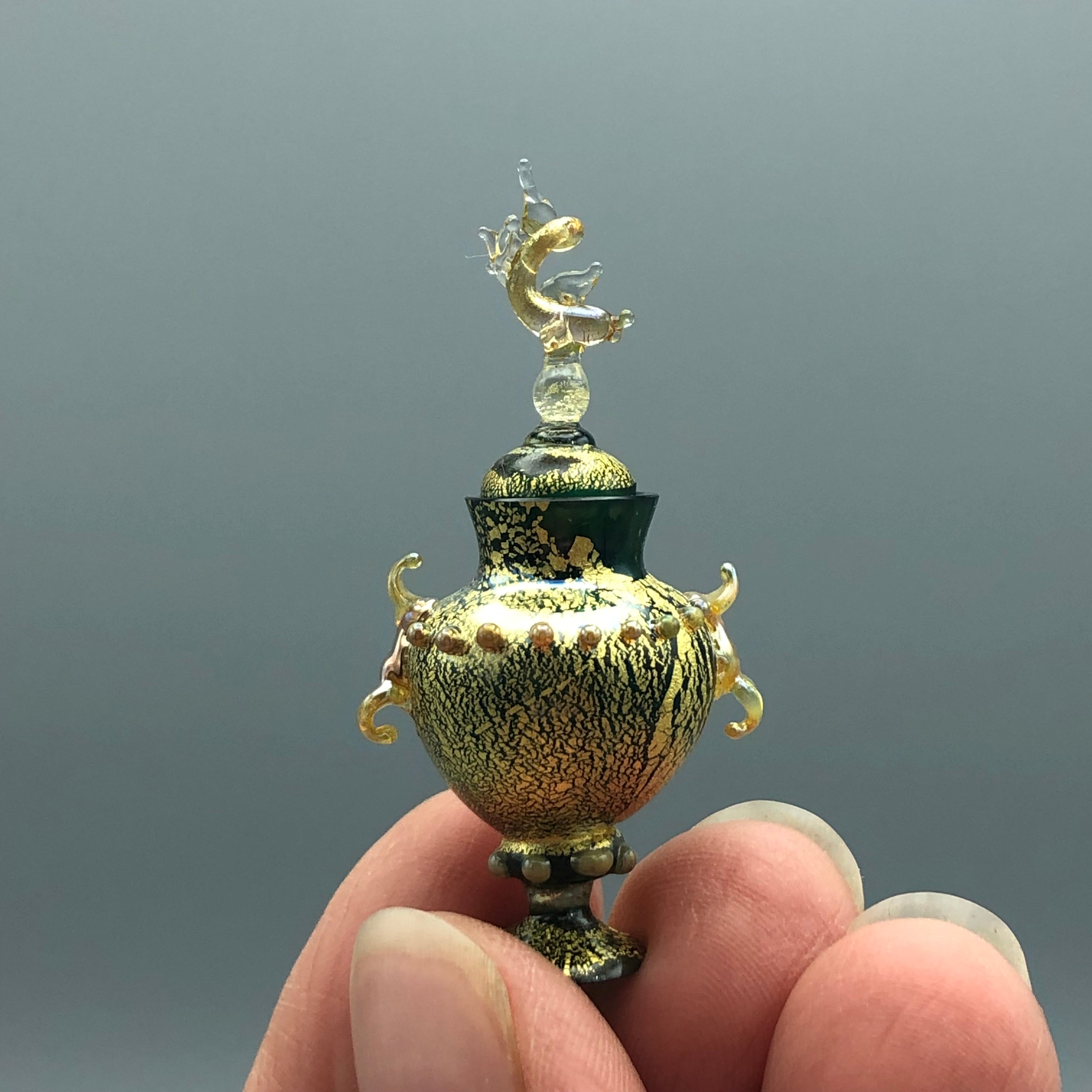 Miniatura de Cristal Jarrón Delfín