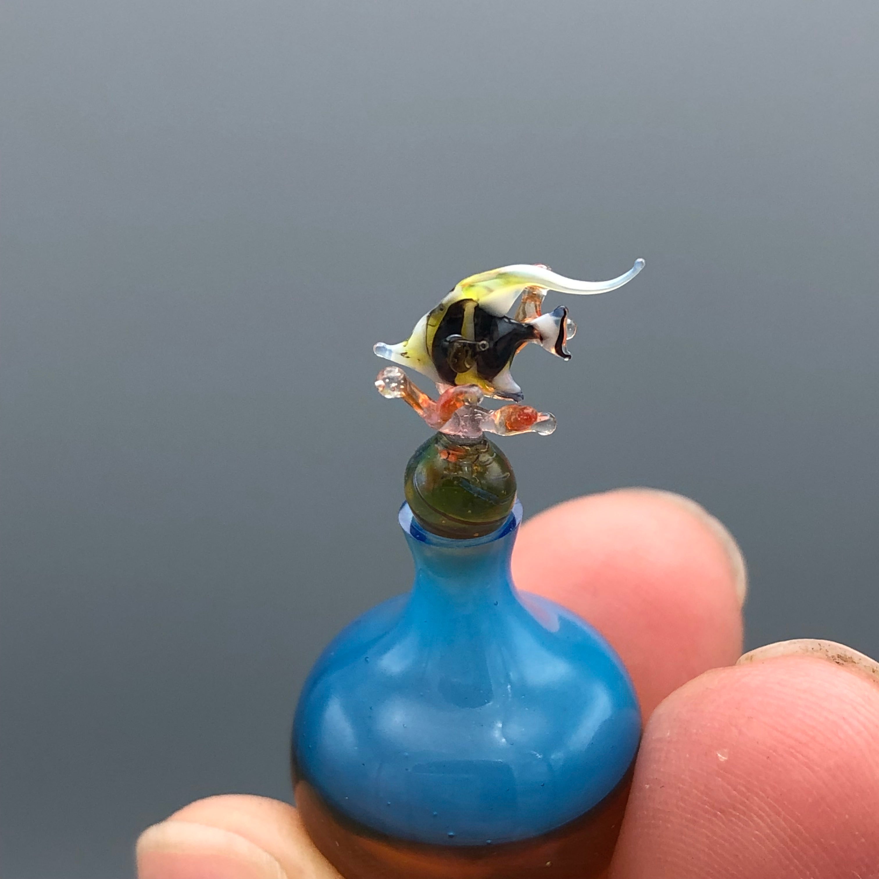 Miniatura de Cristal Jarrón Pez