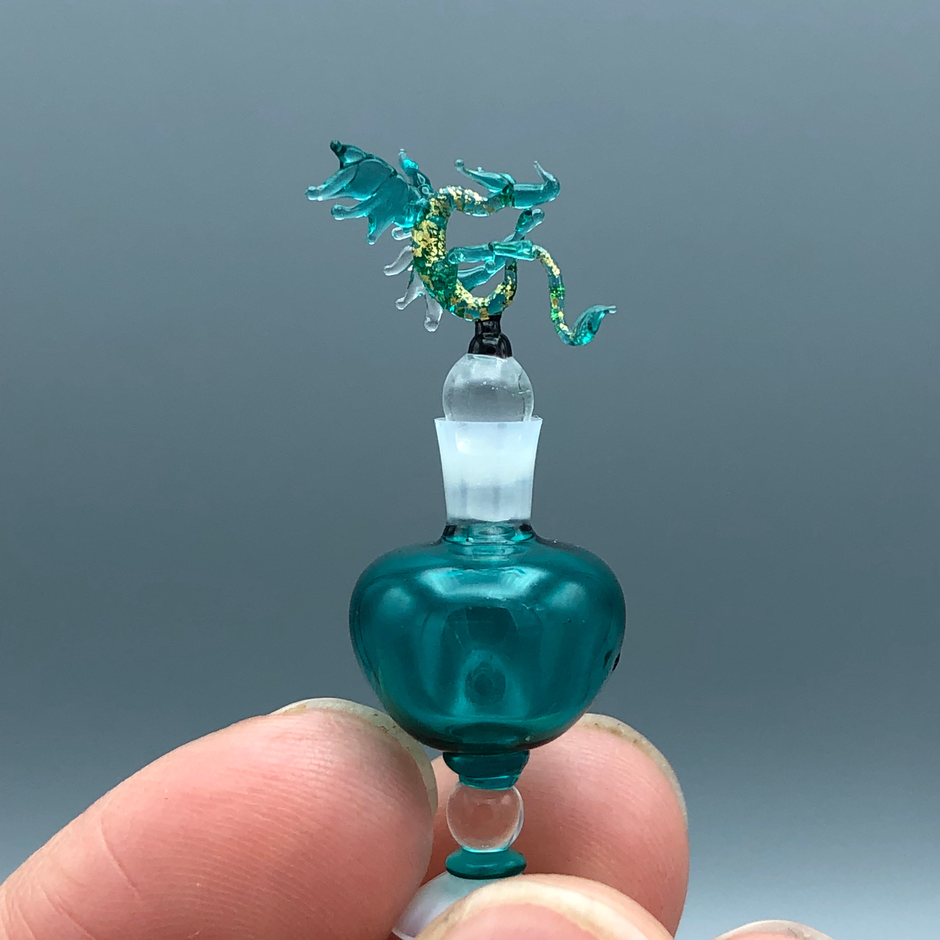 Miniatura de Cristal Jarrón con Dragón