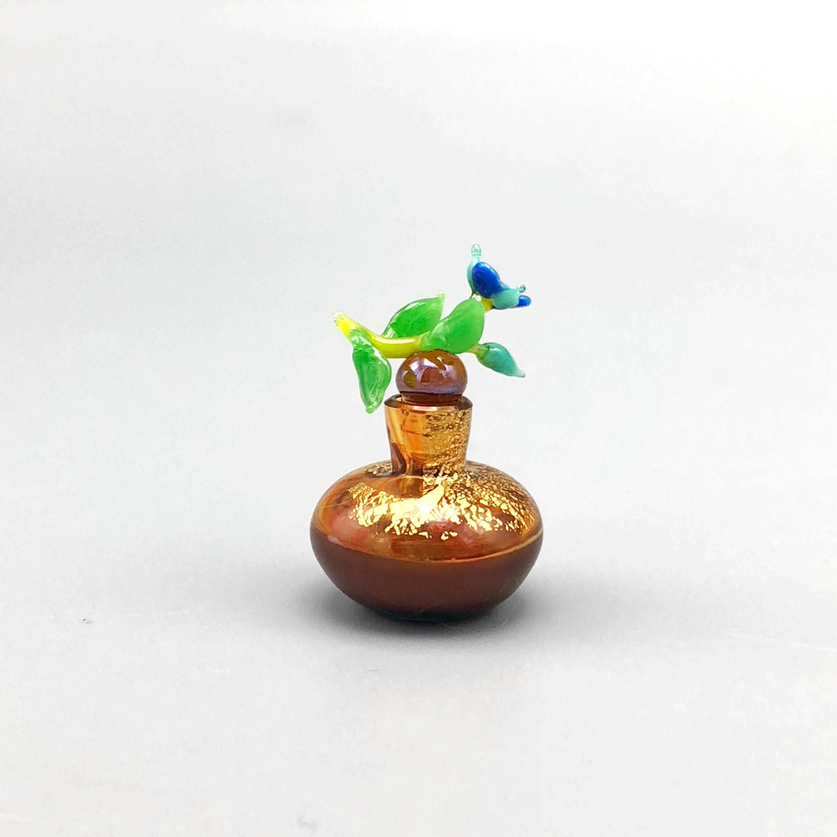 Miniatura de Cristal Jarrón con Flor