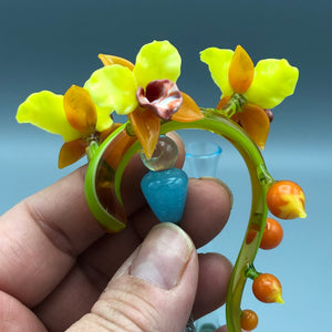 Perfumero de Cristal Flor de Orquídea