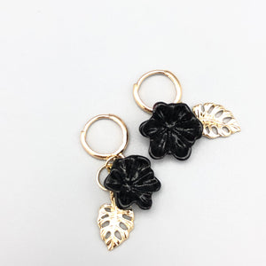 Pendientes Flores Negras