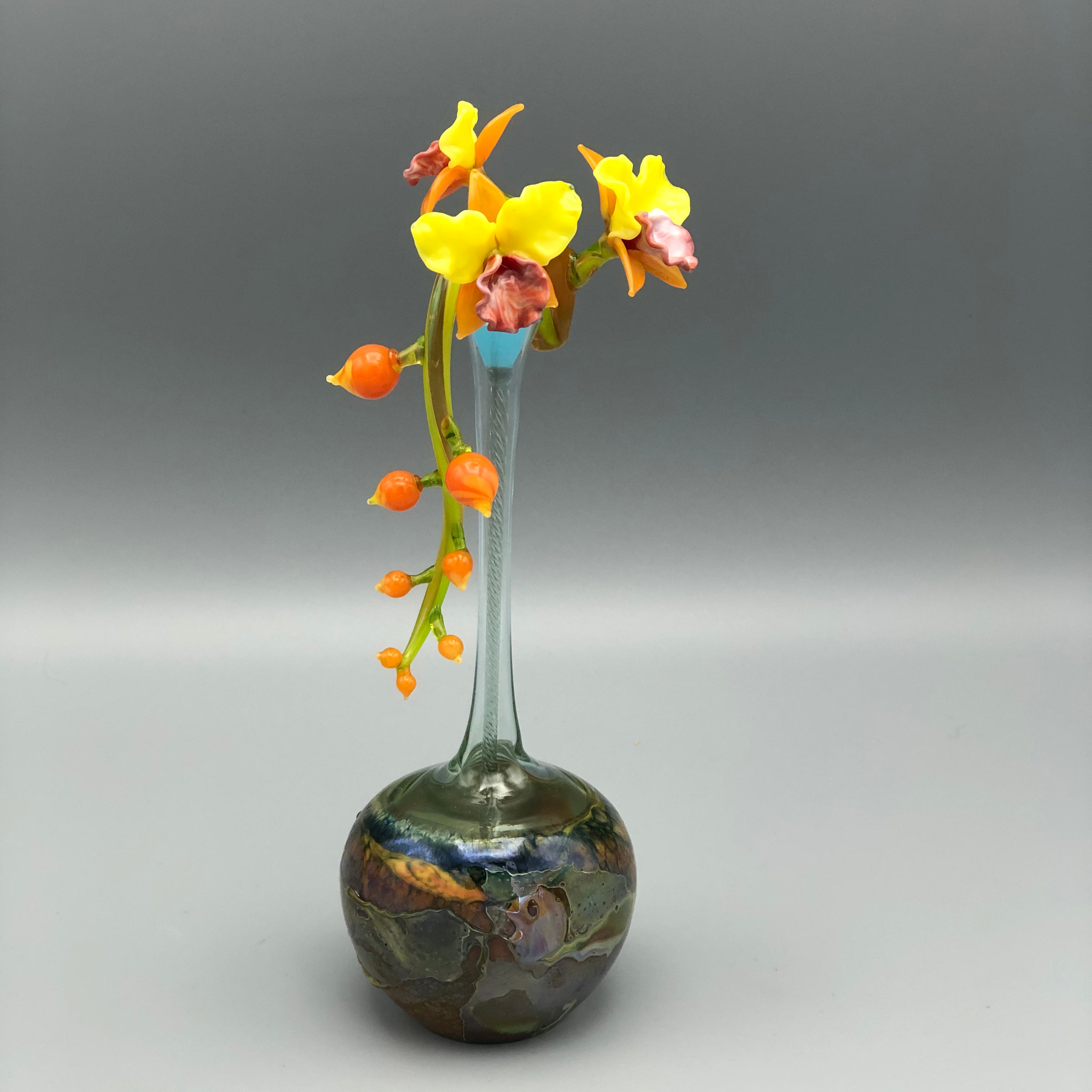 Perfumero de Cristal Flor de Orquídea