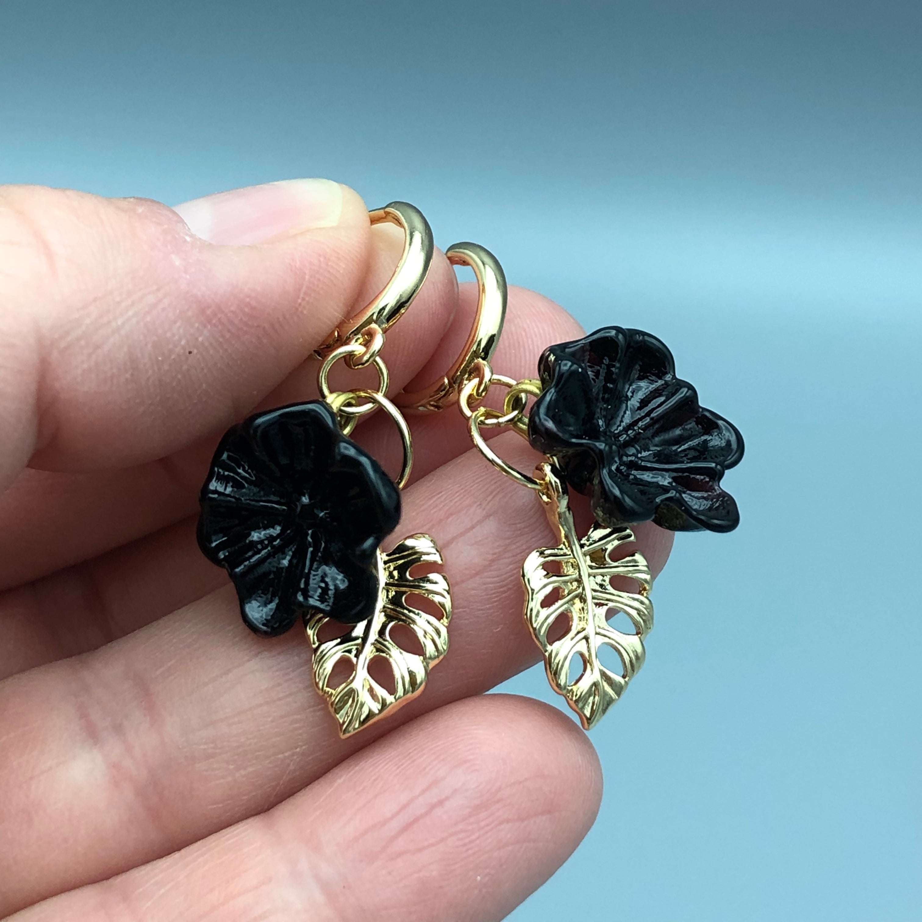 Pendientes Flores Negras