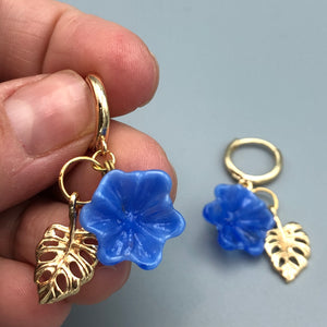 Pendientes Flor Azul
