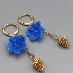 Pendientes Flor Azul
