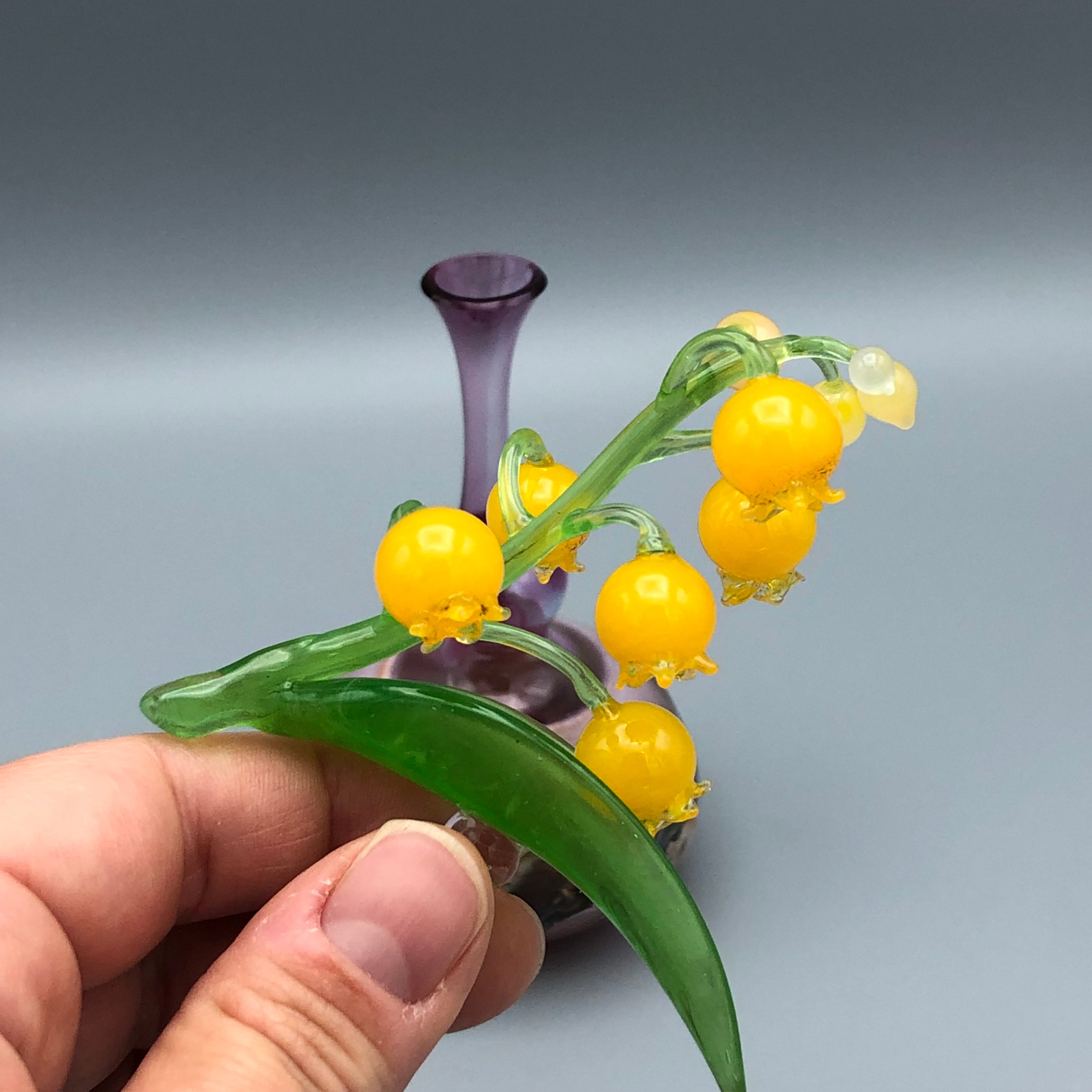 Perfumero de Cristal Soplado Flores de Campanilla